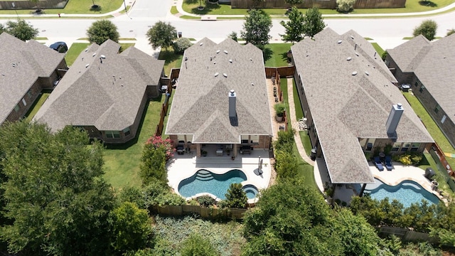 2977 Diego Dr, Round Rock, TX 78665 - aerial view of residential area featuring a pool