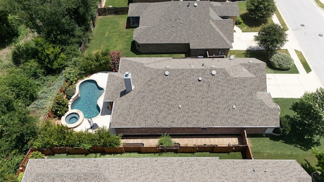 2977 Diego Dr, Round Rock, TX 78665 - view from above of property with a pool area