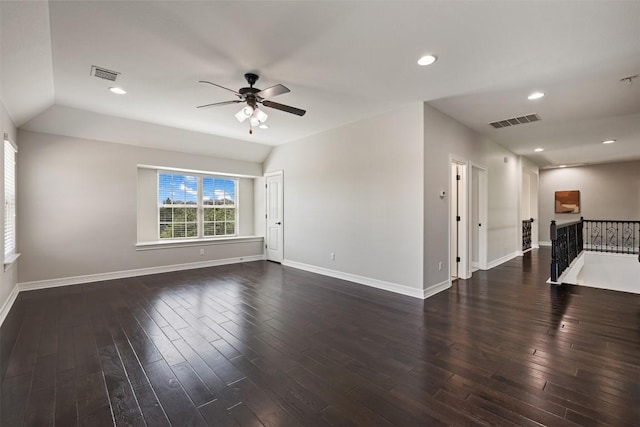 201 Montalcino Blvd, Austin, TX 78734 - empty room with a ceiling fan, wood finished floors, and recessed lighting