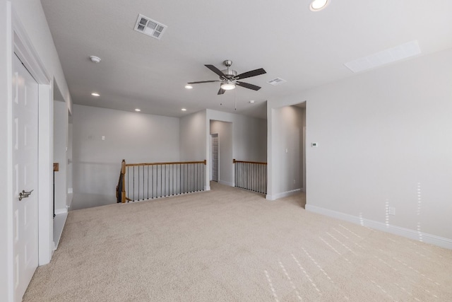 2321 Clear Pond Vw, Leander, TX 78641 - spare room with light carpet, recessed lighting, and ceiling fan