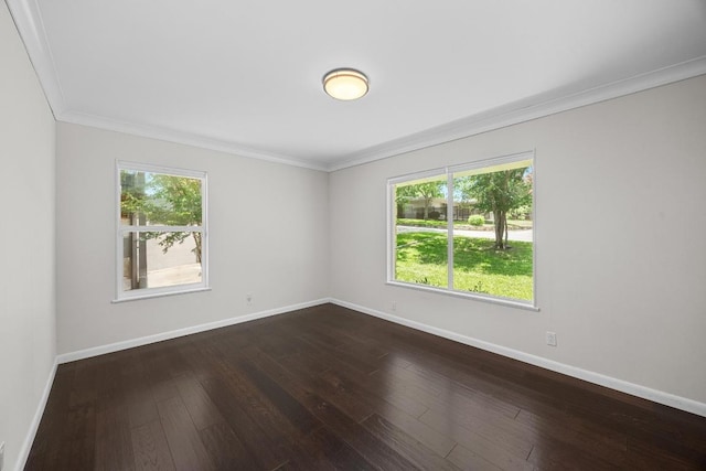 3518 Lakeland Dr, Austin, TX 78731 - spare room featuring healthy amount of natural light, crown molding, and dark wood-type flooring