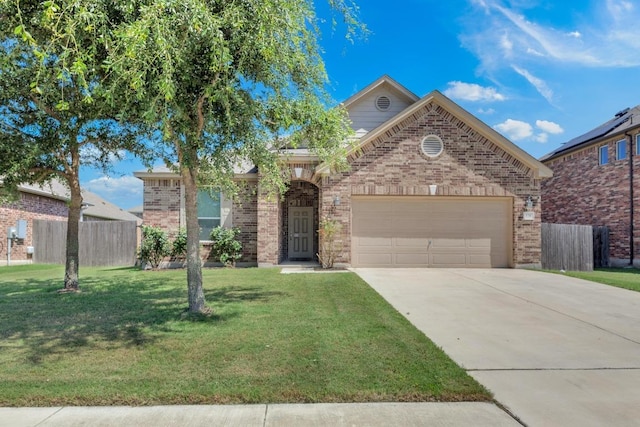 136 Everglades Ave, Taylor, TX 76574 - view of front of house featuring brick siding, an attached garage, and concrete driveway