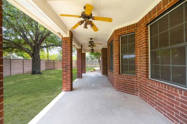 4917 Flaming Oak Cv, Austin, TX 78749 - view of patio featuring a ceiling fan