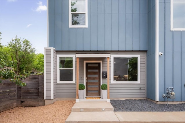 7606 Providence Ave Unit B, Austin, TX 78752 - view of exterior entry with board and batten siding
