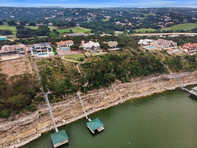 aerial overview of property's location with a large body of water