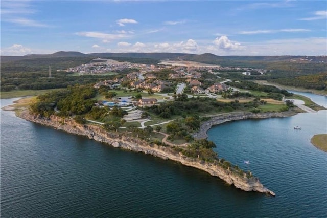 7901 Sunrise Ravine Pass, Lago Vista, TX 78645 - aerial view of a water and mountain view