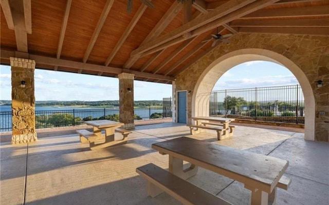 7901 Sunrise Ravine Pass, Lago Vista, TX 78645 - view of patio / terrace with a water view