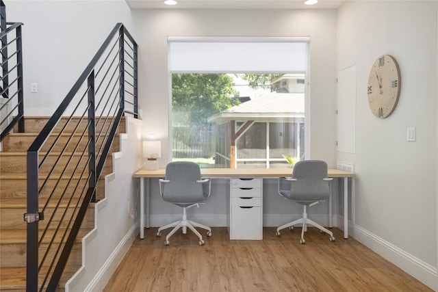 2119 Rabb Rd, Austin, TX 78704 - office space featuring wood finished floors and built in study area
