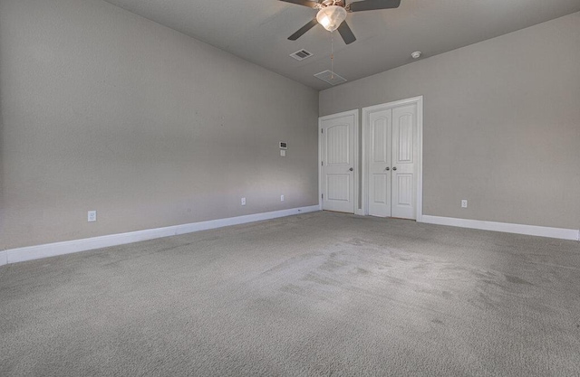 5821 Viejo Dr, Austin, TX 78738 - unfurnished bedroom with vaulted ceiling, carpet flooring, ceiling fan, and a closet