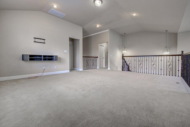 5821 Viejo Dr, Austin, TX 78738 - carpeted spare room featuring lofted ceiling and baseboards