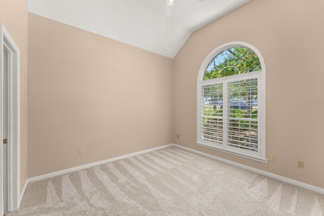4206 River Place Blvd, Austin, TX 78730 - carpeted spare room featuring a ceiling fan and lofted ceiling