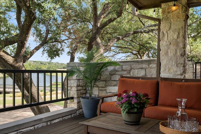110 W Eagle Dr, The Hills, TX 78738 - wooden deck with a water view