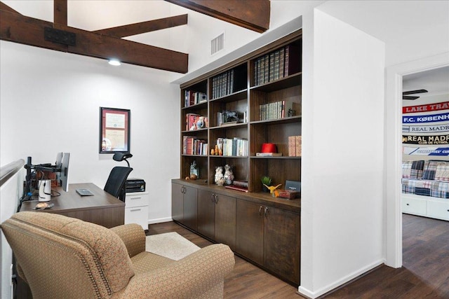 110 W Eagle Dr, The Hills, TX 78738 - office with dark wood-style flooring and baseboards