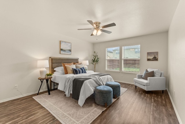 1305 Cozy Creek Dr, Temple, TX 76502 - bedroom featuring dark wood-style floors and a ceiling fan
