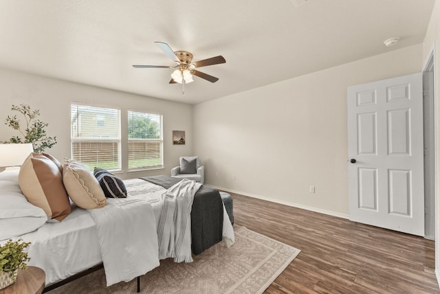 1305 Cozy Creek Dr, Temple, TX 76502 - bedroom with dark wood-style flooring and ceiling fan