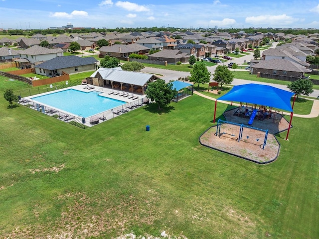 1305 Cozy Creek Dr, Temple, TX 76502 - aerial perspective of suburban area with a pool