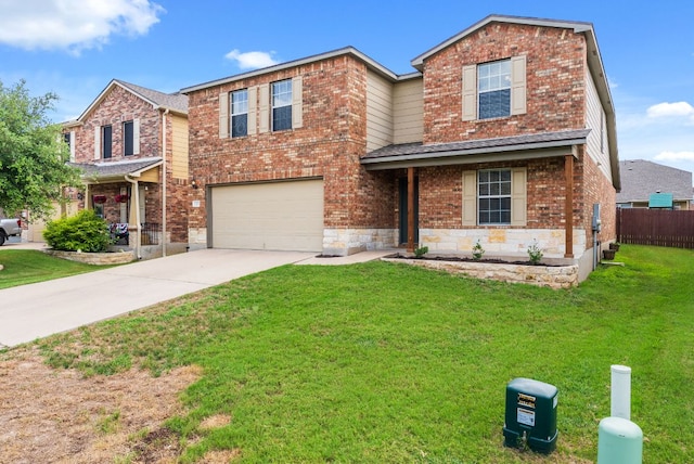 1305 Cozy Creek Dr, Temple, TX 76502 - traditional-style home featuring an attached garage, driveway, and brick siding