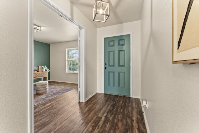 1305 Cozy Creek Dr, Temple, TX 76502 - foyer entrance with dark wood-style flooring and a textured wall