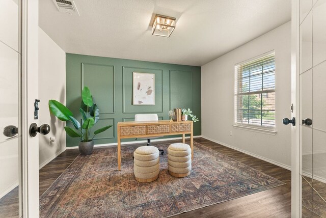 1305 Cozy Creek Dr, Temple, TX 76502 - home office with wood finished floors and baseboards