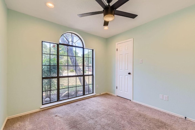 11325 Stormy Ridge Rd, Austin, TX 78739 - carpeted empty room featuring a ceiling fan and recessed lighting
