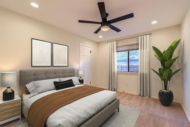 11325 Stormy Ridge Rd, Austin, TX 78739 - bedroom featuring carpet flooring, recessed lighting, and ceiling fan