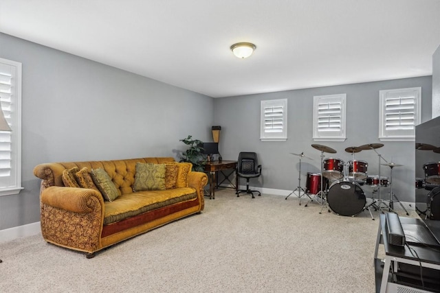 7016 Lickeen Ct, Austin, TX 78744 - carpeted living room with baseboards