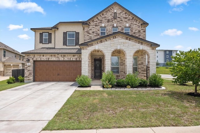 7016 Lickeen Ct, Austin, TX 78744 - view of front of house with a garage, driveway, and stone siding