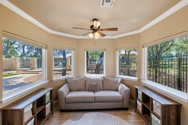 110 Lost River Rd, Georgetown, TX 78628 - sunroom / solarium with wood finished floors and ornamental molding