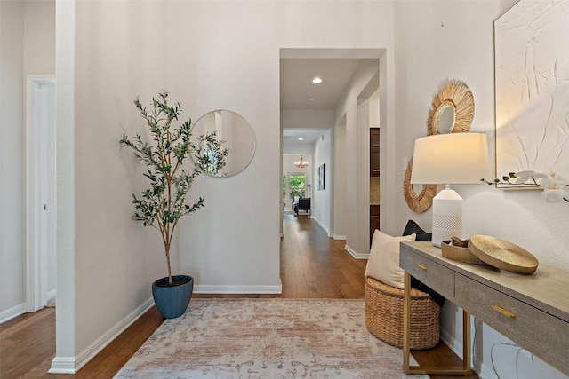 18517 Tanner Bayou Loop, Austin, TX 78738 - hall with wood finished floors and baseboards