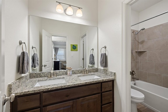 22300 Chipotle Pass, Spicewood, TX 78669 - bathroom with double vanity and shower / bath combination