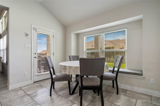 136 W Highfield St, Hutto, TX 78634 - dining space featuring healthy amount of natural light and lofted ceiling