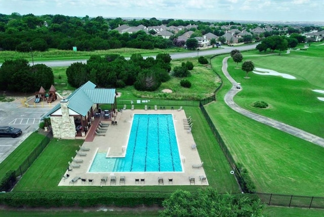 136 W Highfield St, Hutto, TX 78634 - aerial view of a pool