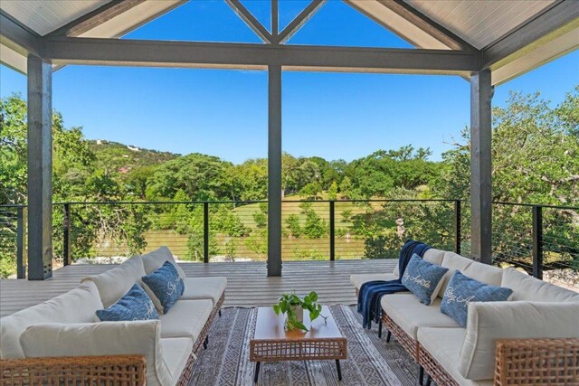 202 Hub Dr, Wimberley, TX 78676 - view of patio featuring an outdoor living space