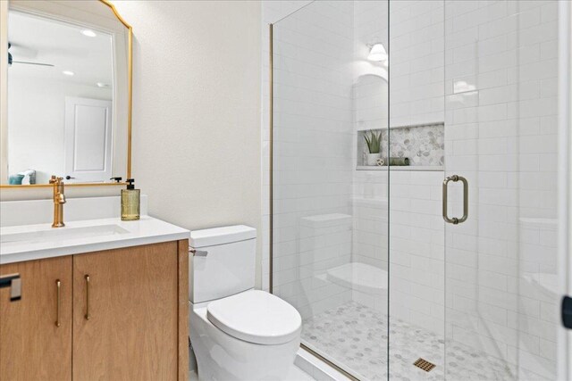 202 Hub Dr, Wimberley, TX 78676 - bathroom with vanity and a stall shower