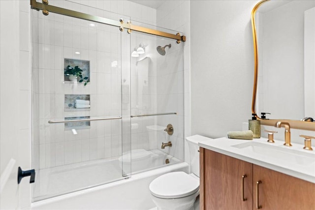 202 Hub Dr, Wimberley, TX 78676 - full bathroom featuring vanity and combined bath / shower with glass door