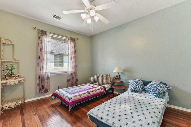 4005 Travis Country Cir, Austin, TX 78735 - bedroom with wood finished floors and a ceiling fan