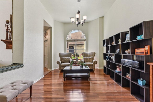 4005 Travis Country Cir, Austin, TX 78735 - living area with a chandelier and wood finished floors