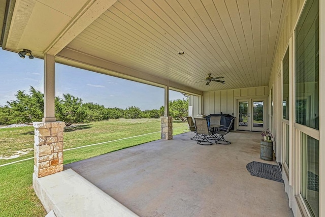 312 First Down Dash, Bertram, TX 78611 - view of patio featuring french doors and ceiling fan