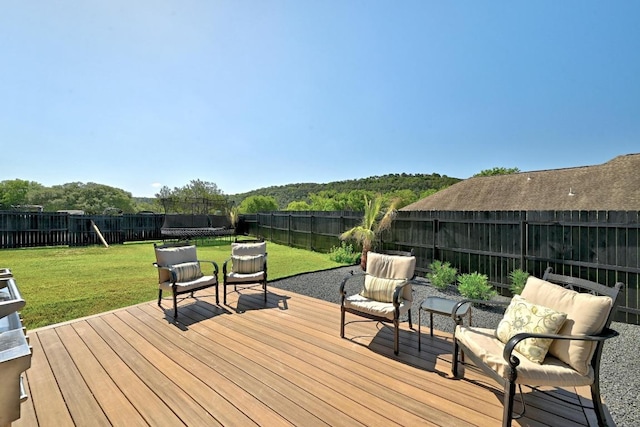 12501 Mixson Dr, Austin, TX 78732 - deck with a trampoline and a fenced backyard