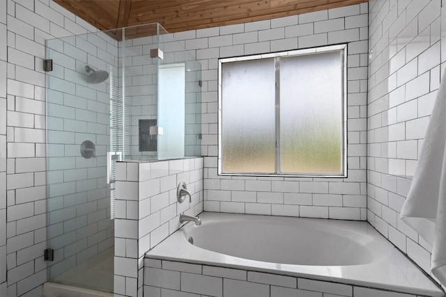 501 Battlecreek Ln, Leander, TX 78641 - bathroom with a stall shower and a garden tub