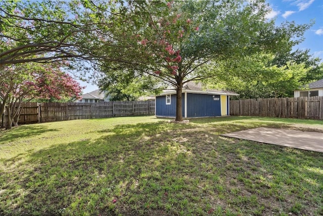 501 Battlecreek Ln, Leander, TX 78641 - fenced backyard featuring a patio and a storage shed