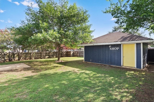 501 Battlecreek Ln, Leander, TX 78641 - fenced backyard with a storage unit