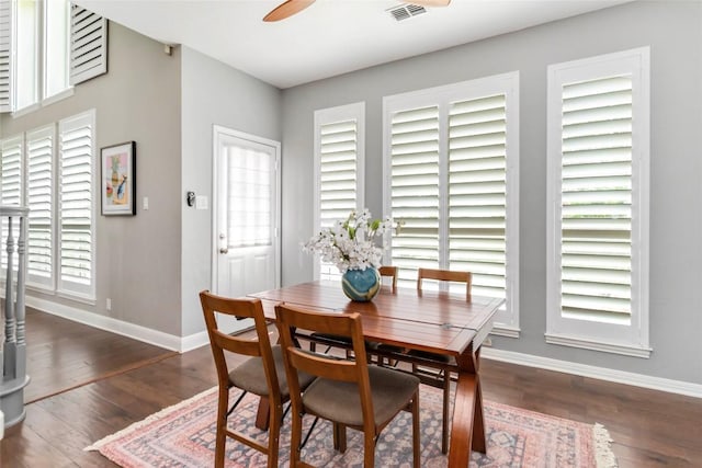 10601 Showboat Cv, Austin, TX 78730 - dining room with wood finished floors and a ceiling fan