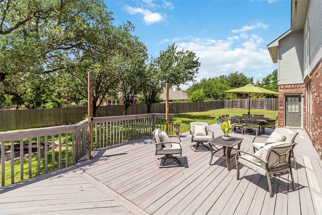 10601 Showboat Cv, Austin, TX 78730 - deck featuring a fenced backyard and outdoor dining area