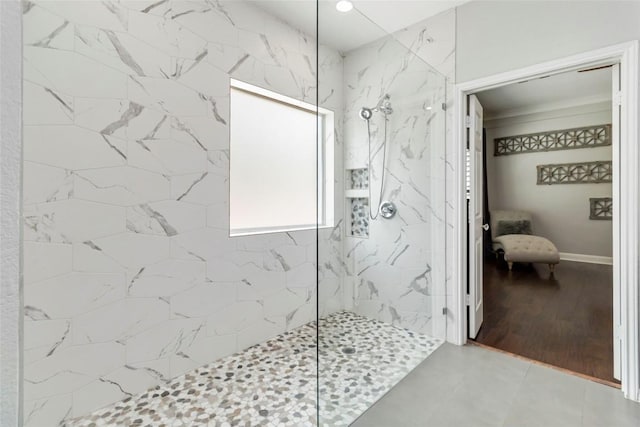 10601 Showboat Cv, Austin, TX 78730 - ensuite bathroom featuring a marble finish shower and recessed lighting