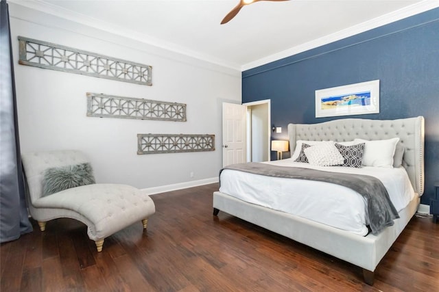 10601 Showboat Cv, Austin, TX 78730 - bedroom featuring crown molding, wood finished floors, and ceiling fan