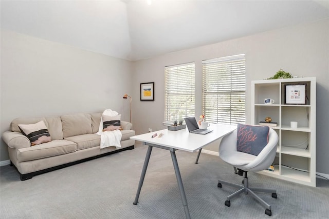 10601 Showboat Cv, Austin, TX 78730 - carpeted office space with baseboards and vaulted ceiling