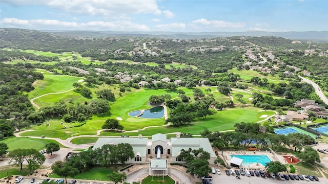 10601 Showboat Cv, Austin, TX 78730 - drone / aerial view of a water and mountain view and a golf club