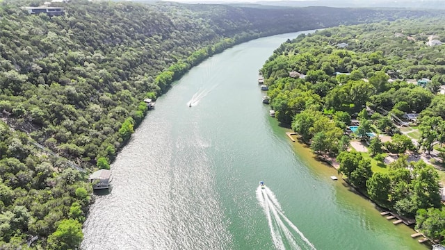 10601 Showboat Cv, Austin, TX 78730 - bird's eye view of a large body of water and a heavily wooded area