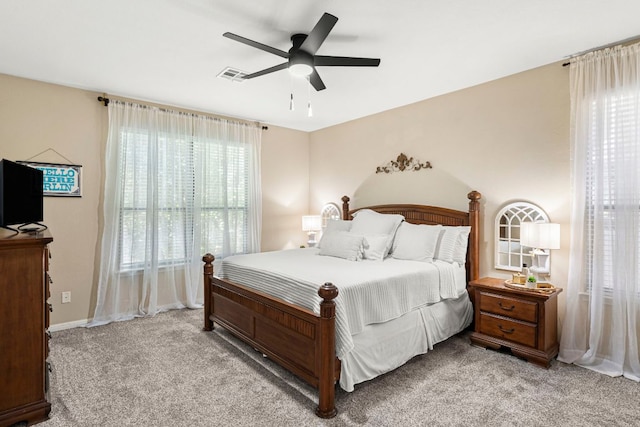 7625 Brecourt Manor Way, Austin, TX 78739 - bedroom with light carpet and a ceiling fan